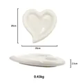 Piatto da colazione in ceramica a forma di cuore bianco latte, misura 20cm x 2,5cm - Milk White Chubby Heart Plate (20CM)