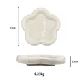 Piatto a forma di fiore in ceramica bianca da 15cm con finitura smaltata lucida - White Five-Petal Flower Plate (15CM)