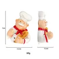 Cute fat chef power plug hook for cable organizer, white resin wall hook variant - Chef with Bread