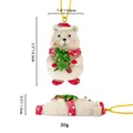 Christmas polar bear resin ornament with red scarf and tree, including size measurements - Christmas Tree Bear