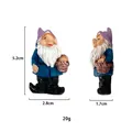 Gartenzwerg Kühlschrankmagnet mit lila Hut und Korb, Maße 5.2x2.8cm für Dekoration - Korb Stil