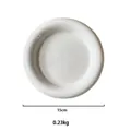 Piatto da colazione in ceramica bianca minimalista da 15cm con finitura smaltata liscia - White Thick Rim Flat Plate (15CM)