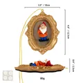 3D Christmas Gnome in golden vintage frame wall hanging ornament with 10cm dimensions - Gold Frame Orange Coat Red Hat (Style A)