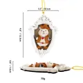 Pendaglio creativo con orsetto bianco in cornice vintage con dimensioni e peso - Orso con Cappello da Cowboy e Gilet Stile 03