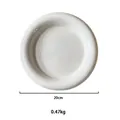 Piatto da colazione in ceramica bianca da 20 cm con finitura lucida e design pulito - White Thick Rim Flat Plate (20CM)