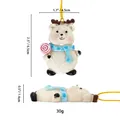 Pendaglio orso di Natale con sciarpa blu e lecca-lecca, decoro in resina - Orso lecca-lecca
