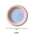 Piatto in ceramica a cuore con design bicolore rosa e blu, dimensioni di 15 cm - Light Pink Rim Pale Blue Center Plate (15CM)