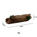 Ornamento in miniatura tronco d'albero cavo in resina con foglie verdi di 6,9 cm - Stile Tronco Caduto / Effetto venatura del legno