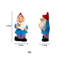 Cute cartoon gnome fridge magnet in red and blue, measuring 5.3cm height and 2.5cm width - Flower Style