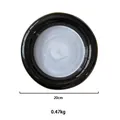 Piatto da colazione in ceramica bianca e nera con diametro di 20 cm e peso di 0,47 kg - Black Glaze Rim Spiral Pattern Plate (20CM)