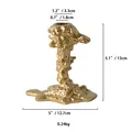 Vintage gold molten texture taper candle holder with organic fluid design for wedding decor - Gold