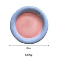 Piatto da colazione bicolore rosa e blu, diametro 20 cm con finitura in ceramica lucida - Light Blue Rim Pink Ceramic Plate (20CM)