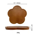 Vassoio da portata in legno di bambù a forma di fiore con diametro di 18,4 cm e venature - Wooden Plum Blossom Shape Tray (19CM)