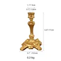 Baroque style gold candle holder with floral relief patterns, size 17cm by 9.5cm - Candlestick 10# Gold / 17cm (Height)