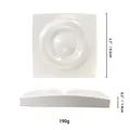 Bandeja cuadrada blanca de resina para joyas con patrón concéntrico, 9,5 cm y 190 g - Redondo Blanco