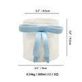 White ceramic 3D bow coffee mug in light blue color with 12oz capacity dimension view - 360ml / Blue