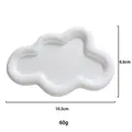 Macro detail of cloud-shaped white resin jewelry tray with dimensions 10.3cm x 6.6cm - Cloud Style (White)
