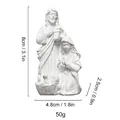 Holy Family resin statue depicting Mary, Joseph and Jesus, dimensions 8x4.8cm - White