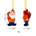 Christmas gnome resin hanging ornament with pumpkin basket, size 5.5cm tall, weight 30g - Back Basket Style