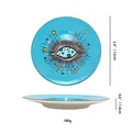 Bandeja de cerámica azul para joyas con diseño de ojo y estrellas de 15 cm de ancho - Ojo Turco Azul (Estilo B)