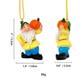 Gnome ornament with pumpkin, dimensions 5.2x3.8x2.2cm, weight 30g, variant dual view - Pumpkin Pattern