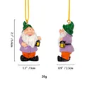 Christmas gnome pendant with green hat and lantern, resin ornament, 5.4cm height - Lantern Style