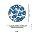 Bandeja de cerámica para joyas con mano de Fátima y diseño de ojo azul, 15,5 cm - Mano de Fátima (Estilo D)
