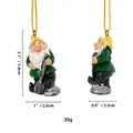 Christmas gnome ornament in yellow hat and green coat for festive home wall decoration - Shovel Style