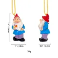 Christmas gnome hanging ornament with dimensions 5.4cm height and colorful flower bouquet - Flower Style
