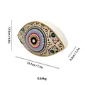 Ceramic evil eye decor bowl with gold trim and vibrant geometric Mediterranean patterns - Morocco Style A