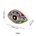 Handcrafted ceramic evil eye decor with golden edges and floral patterns in blue and purple - Morocco Style D