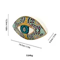 Bohemian evil eye ceramic tabletop sculpture with gold rim and vivid floral patterns - Morocco Style F