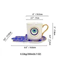 Set tazzina da caffè turca 200ml in ceramica con piattino Mano di Fatima blu e oro - Imballaggio in scatola a colori / Blu Reale Motivo Nuvole (ZH0575)
