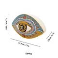 Ceramic evil eye decor with gold rim in light blue pink and yellow colors - Morocco Style H