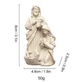 Ivory resin holy family figurine 8cm tall for Christmas home decor - Ivory