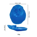 Blue face-shaped resin jewelry tray with abstract artistic design and wavy edges - Face / Blue