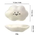 Vassoio per gioielli in ceramica bianca a forma di nuvola con smiley e finitura lucida - Nuvola Bianca Sorridente Stile (E)