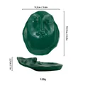 Minimalist creative face-shaped jewelry tray in dark green finish, resin decor - Face / Dark Green