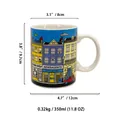 Italian style ceramic mug with retro record store illustration and 350ml capacity - Vintage Prosperous City