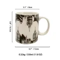 White ceramic mug with 350ml capacity featuring London landmarks skyline design - City Skyline Reflection / Standard Paper Box