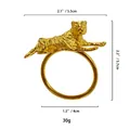 Portatovaglioli in metallo a forma di ghepardo dorato largo 5,5cm e alto 5,7cm - Stile Leopardo Tigre (SASP)