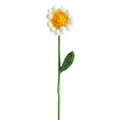 Handmade crochet daisy flower in white and yellow with green stem for gift decoration - Daisy Finished Style (5542633538340)