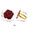 Portatovaglioli con rosa rossa e cornice dorata per elegante tavola di Natale - Stile Grande Rosa Rossa (SASP)