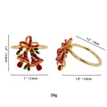 Portatovaglioli natalizio con campanella dorata, fiocco e strass rossi e verdi lucidi - Stile Campana di Natale (SASP)