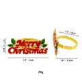 Portatovagliolo dorato Merry Christmas con foglie verdi e cristalli brillanti - Stile Lettere di Natale (SASP)