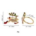 Portatovaglioli renna natalizia dorata con strass scintillanti e dettagli in smalto colorato - Stile Renna di Natale (SASP)