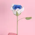 Handmade crochet rose flower in blue and white gradient for home decor gift - Blue