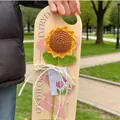 Handmade crochet sunflower bouquet with greeting card for Mother's Day gift set - Sunflower Card