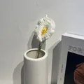 Handmade crochet white calla lily flower in a marble vase for home desk decor - Single Pack / Cream