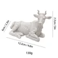 Statua di mucca bianca in resina, 12,2x6x7,7 cm per decorazioni festive messicane - Mucca Bianca (MCD-003)